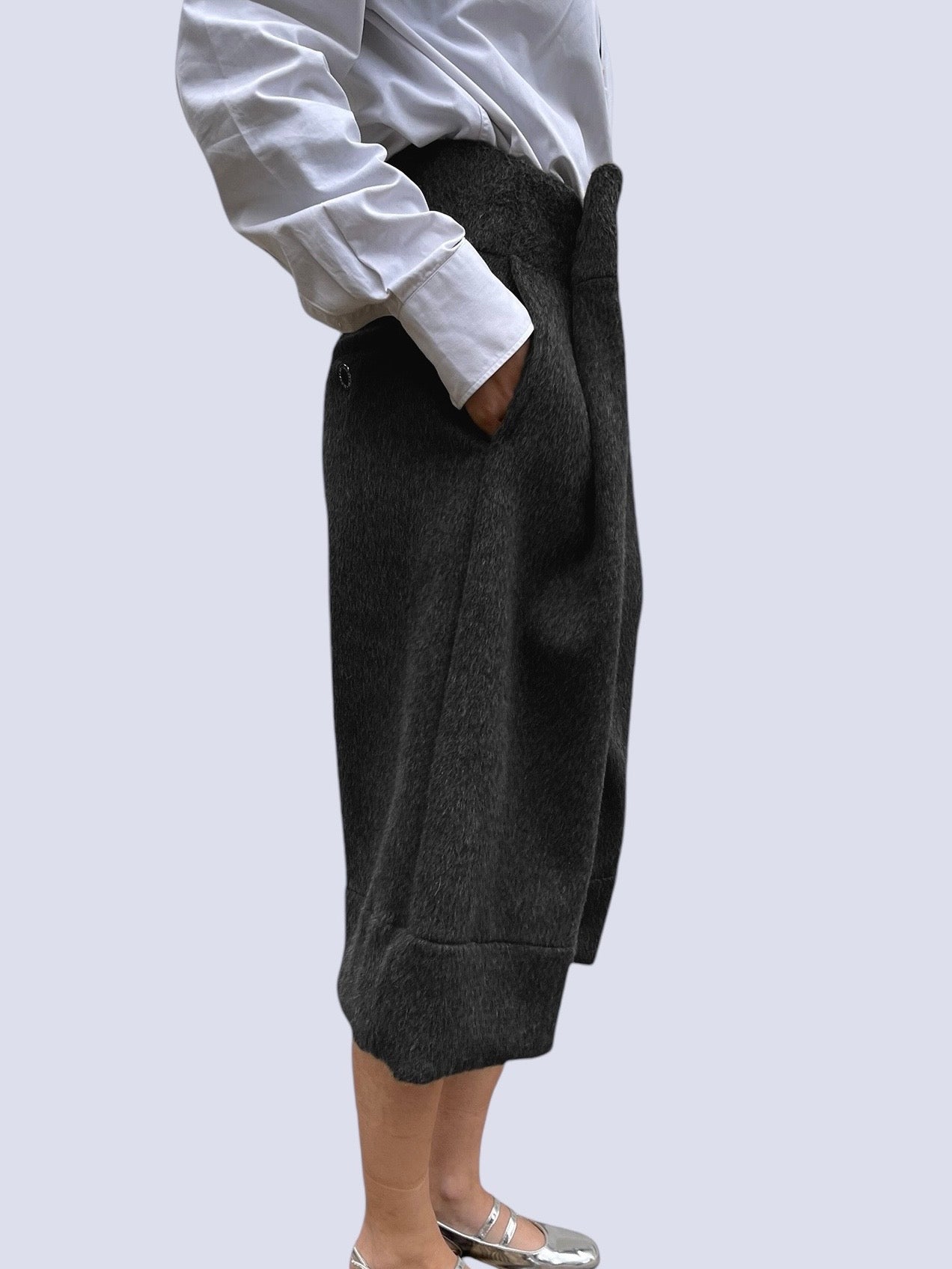 BLACK MOHAIR SHORT