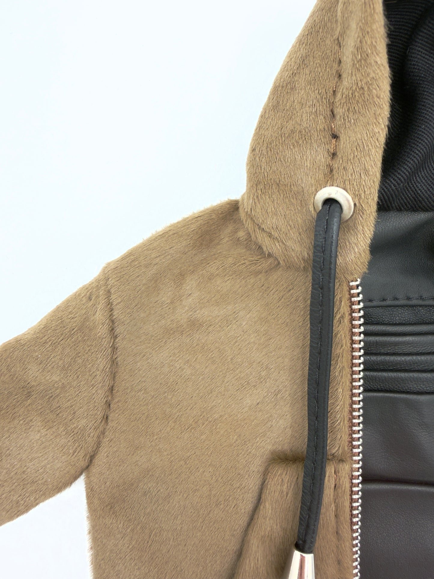 TAUPE PONY MINI JACKET WALLET