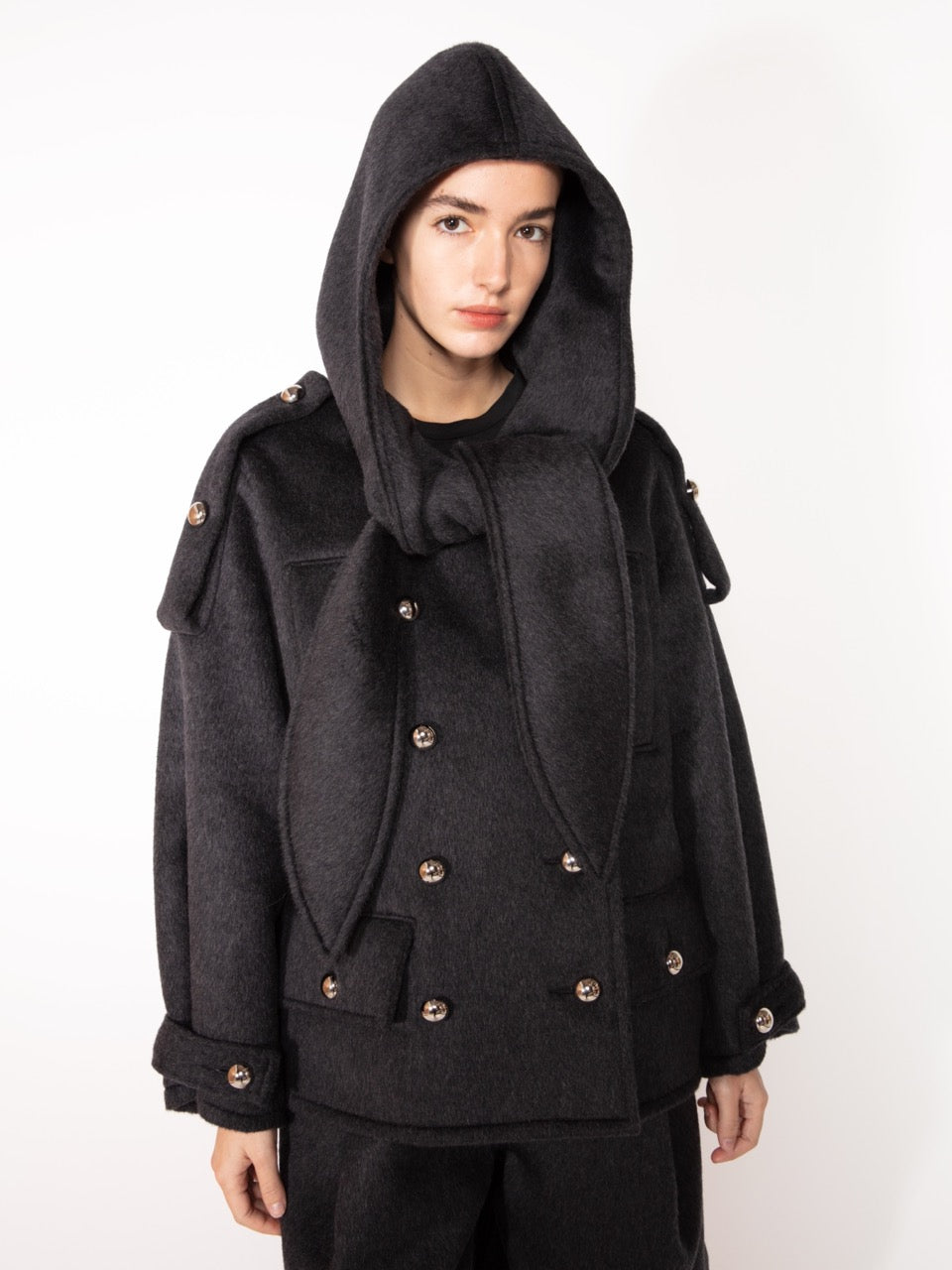 MOHAIR HOODED JACKET