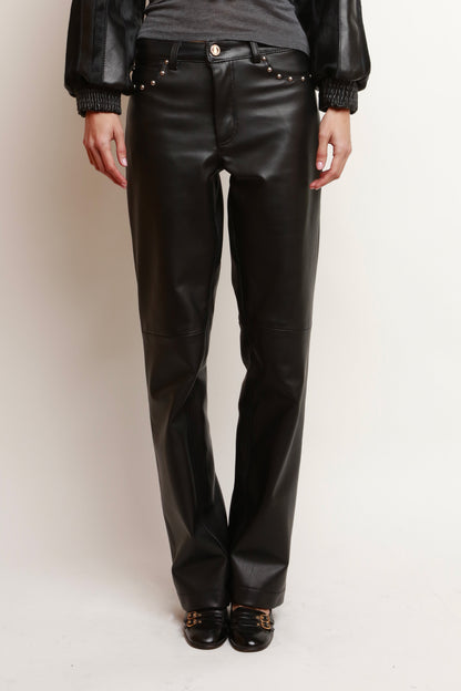 LEATHER STUDDED PANTS
