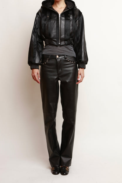LEATHER STUDDED PANTS