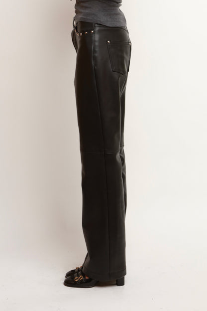 LEATHER STUDDED PANTS