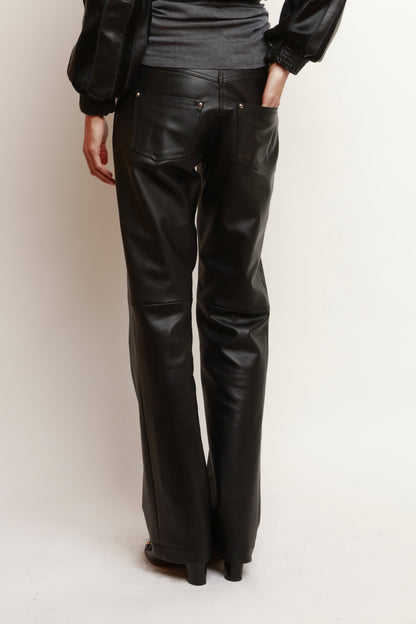 LEATHER STUDDED PANTS