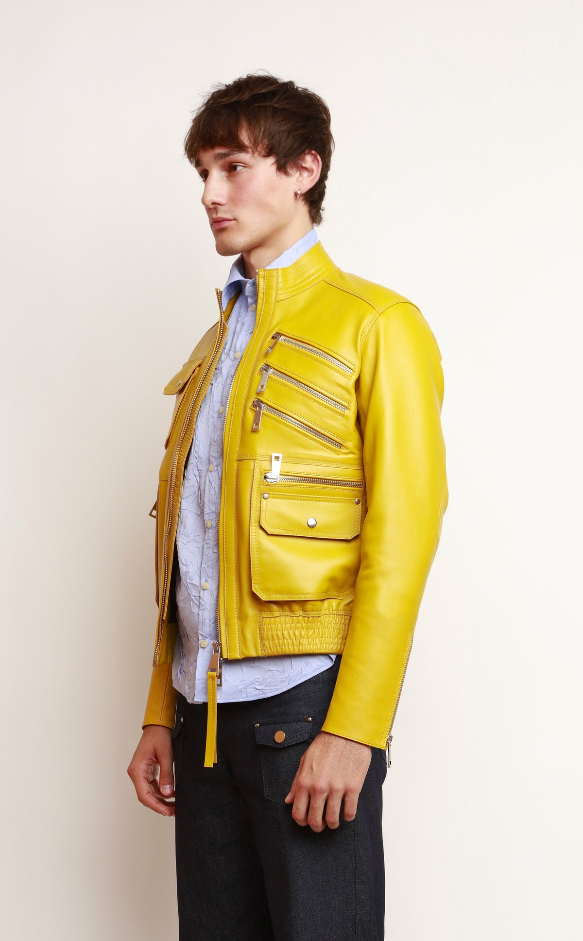 VESTE À ZIPS JAUNE