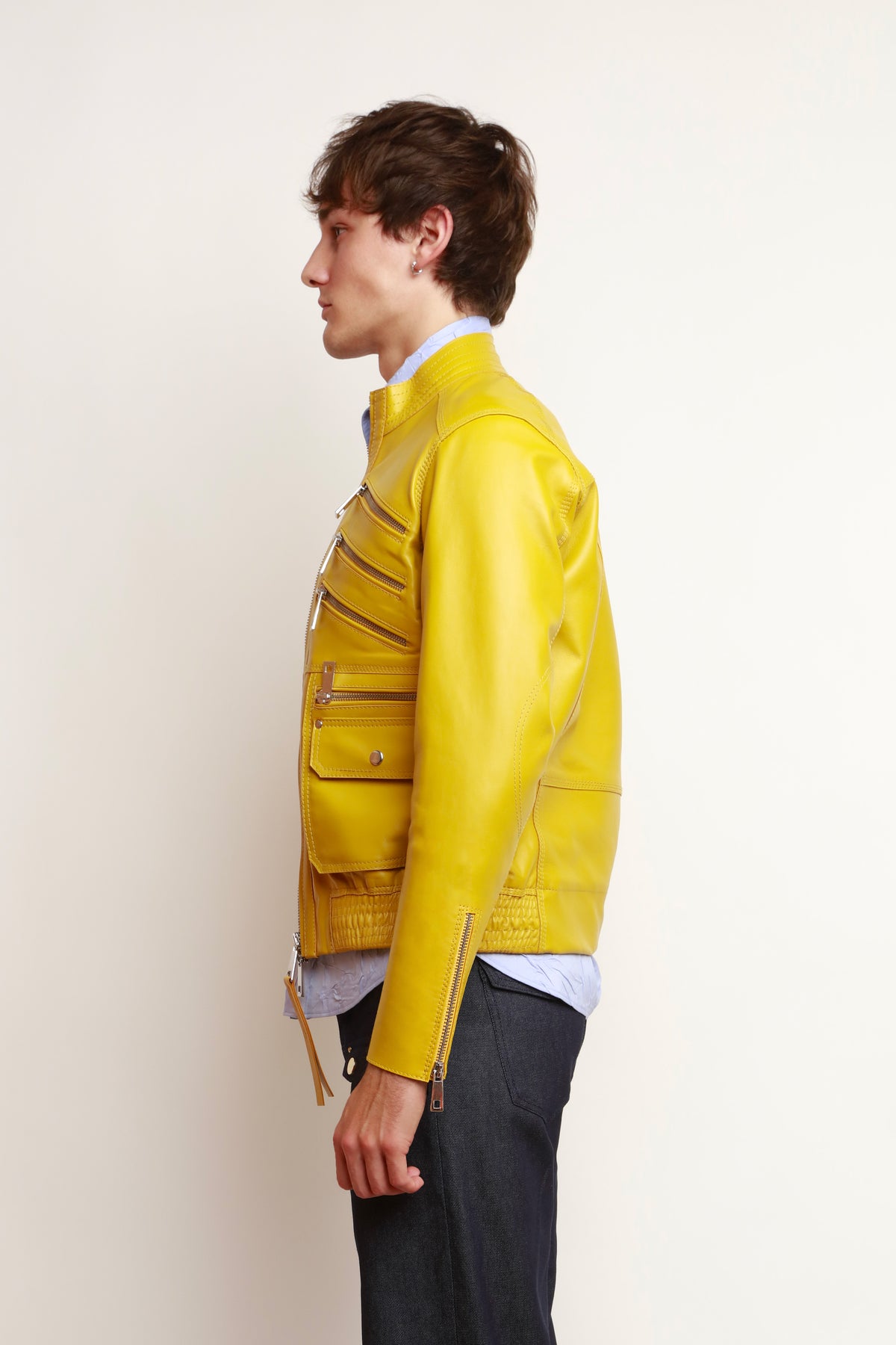 VESTE À ZIPS JAUNE
