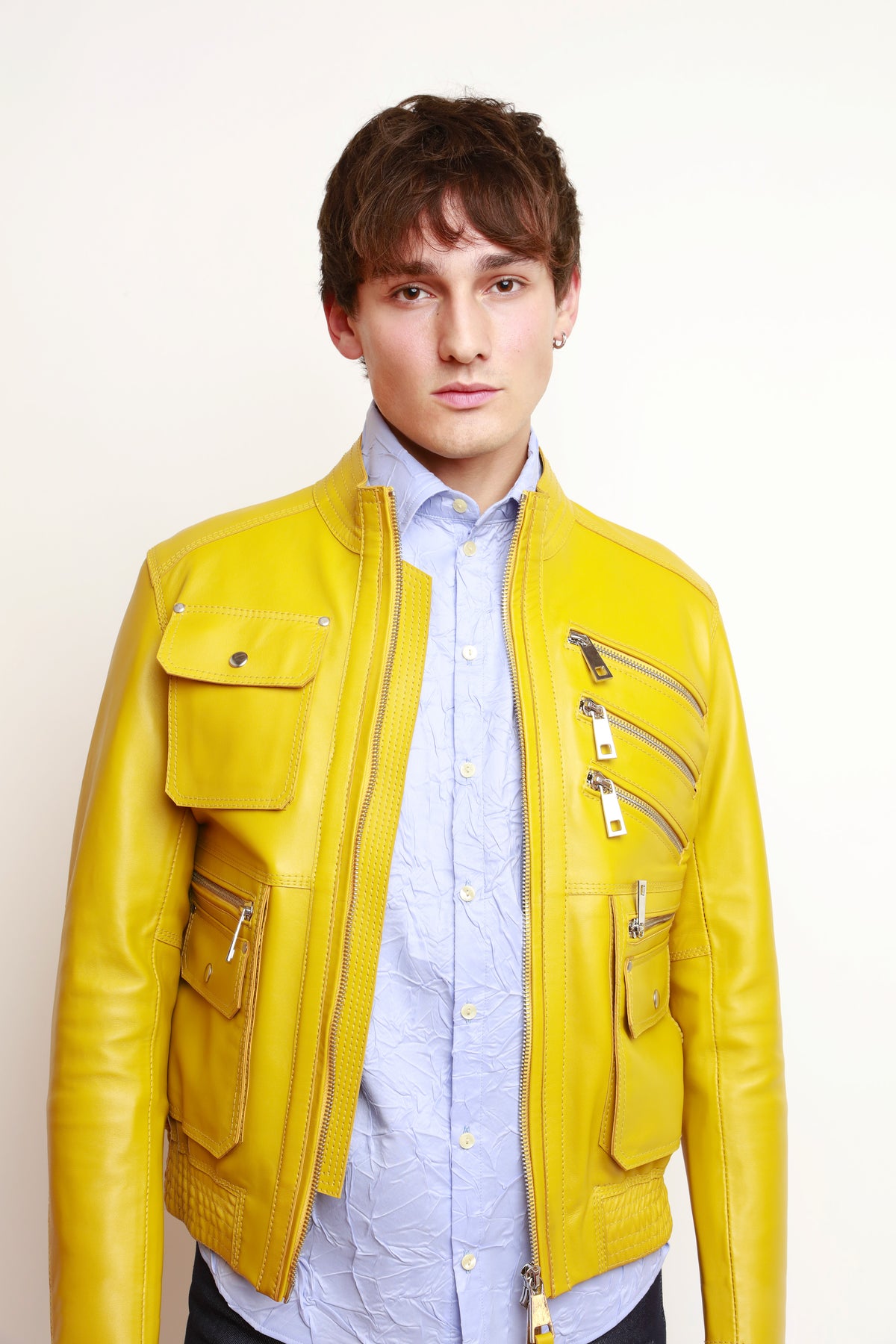 VESTE À ZIPS JAUNE