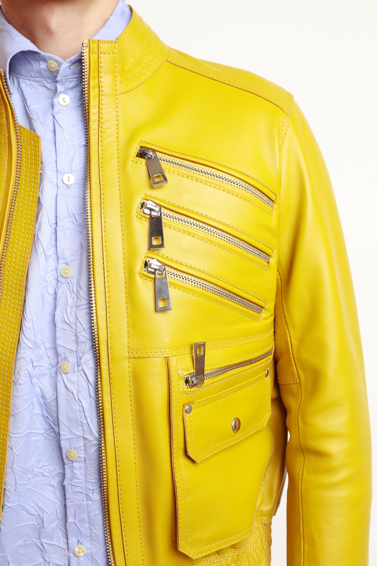 VESTE À ZIPS JAUNE