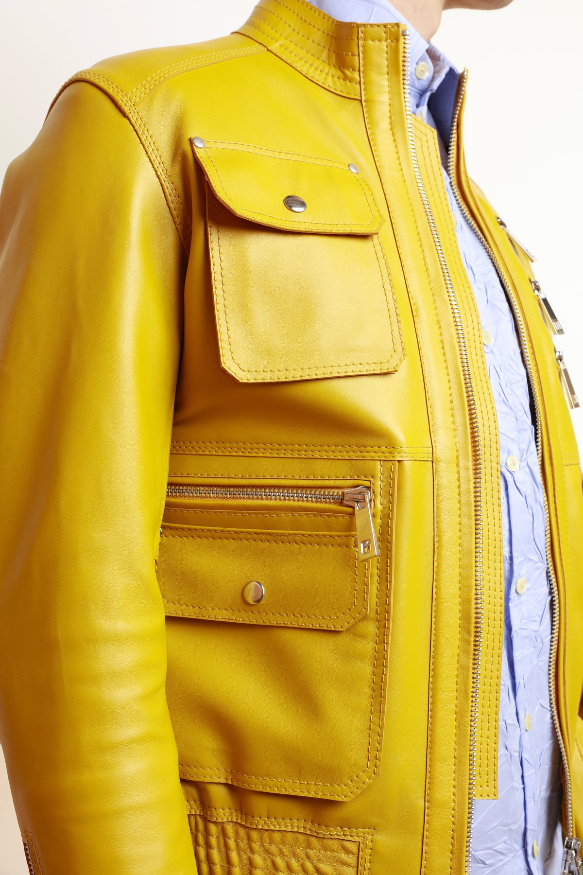 VESTE À ZIPS JAUNE
