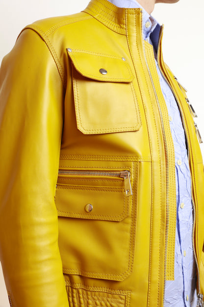 VESTE À ZIPS JAUNE