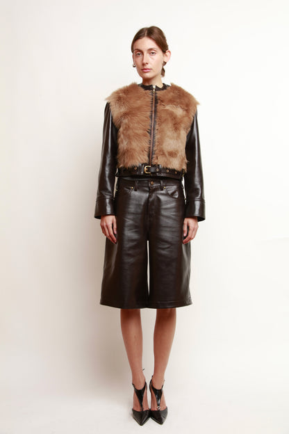 SHEARLING PANEL JACKET