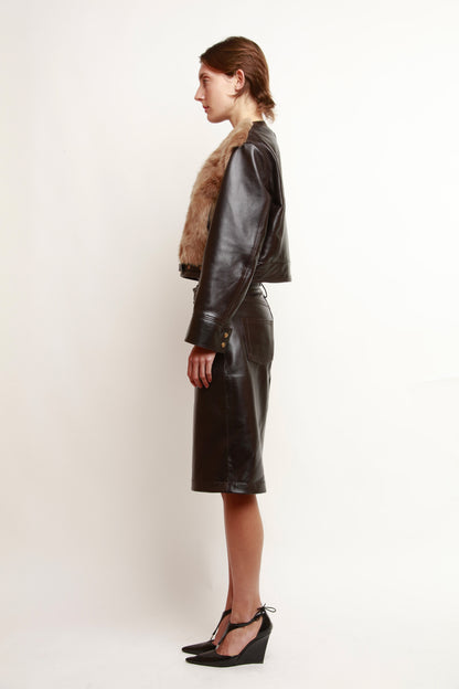 SHEARLING PANEL JACKET