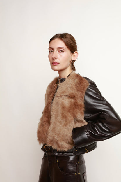 SHEARLING PANEL JACKET