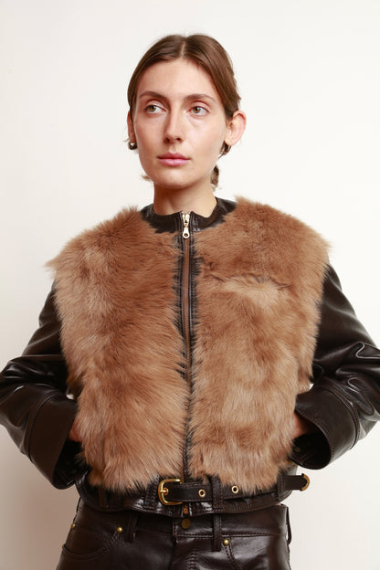 SHEARLING PANEL JACKET