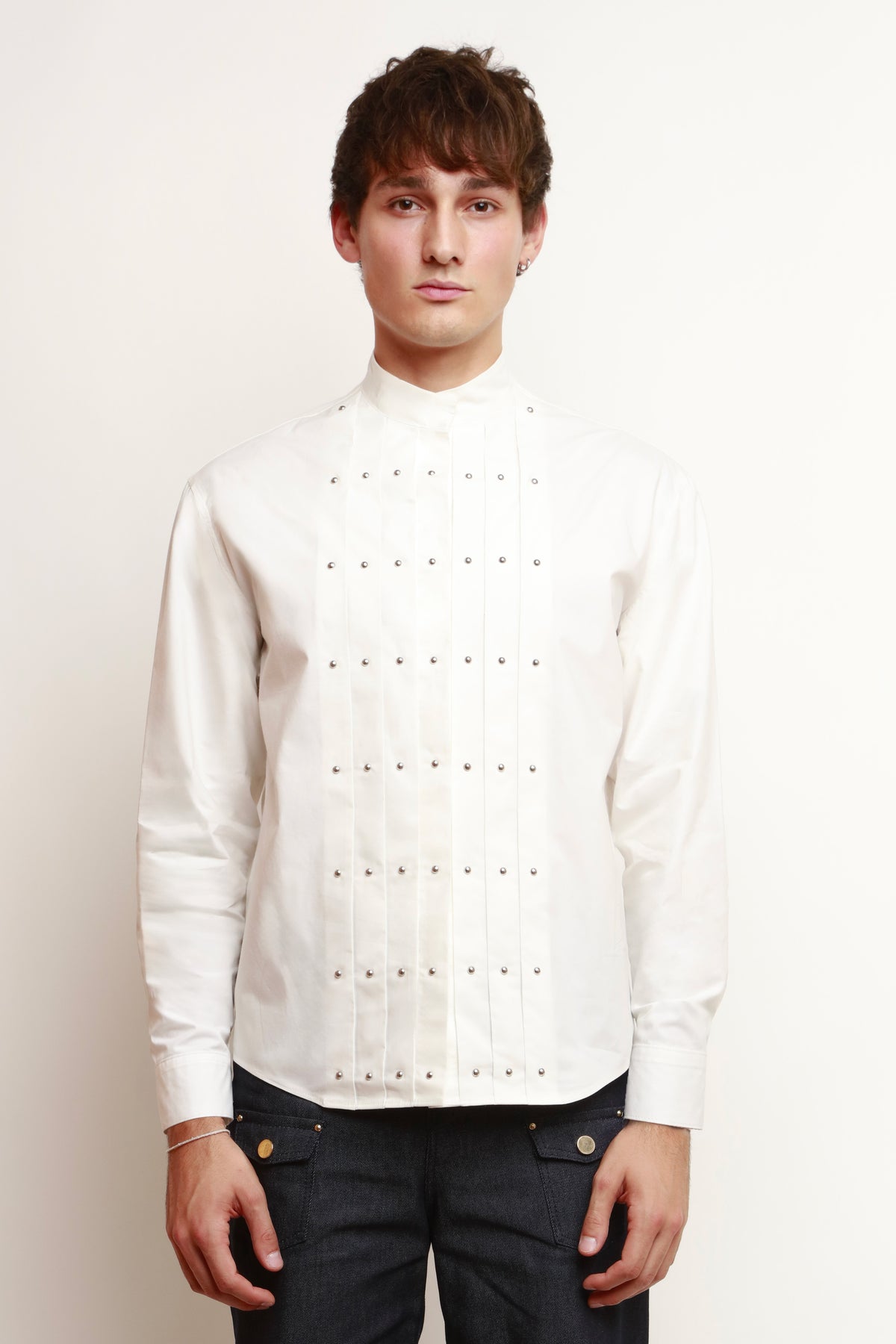 WHITE STUDDED SHIRT