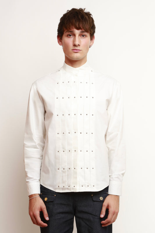 WHITE STUDDED SHIRT