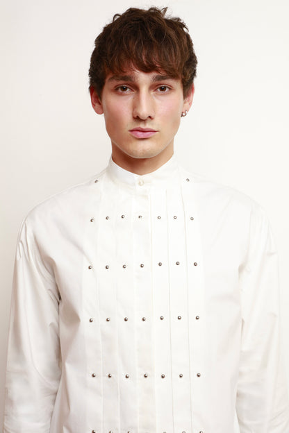 WHITE STUDDED SHIRT