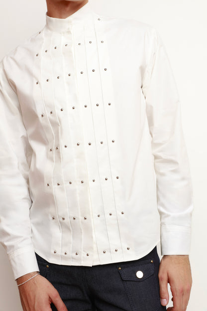 WHITE STUDDED SHIRT