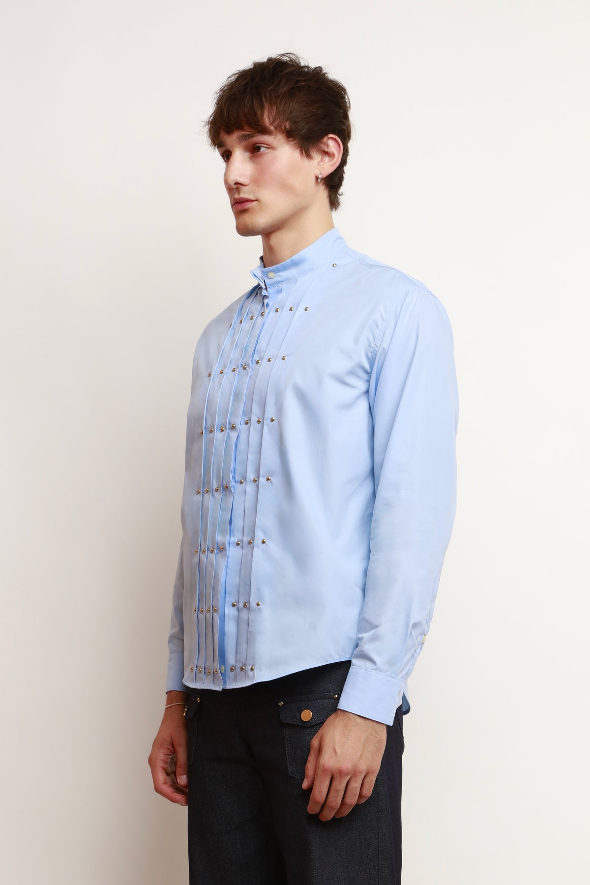 BLUE STUDDED SHIRT