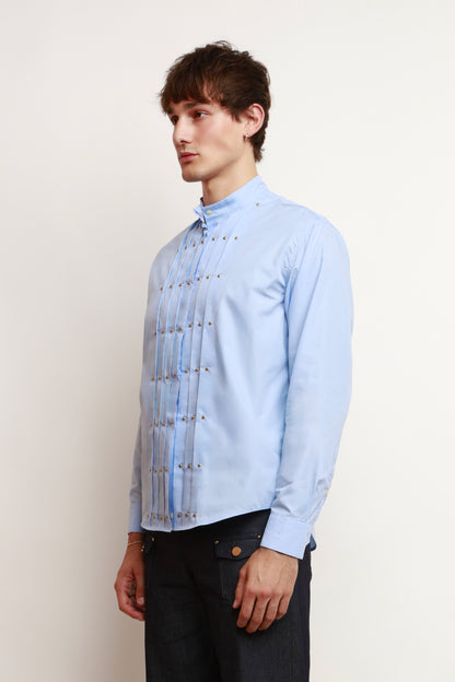 BLUE STUDDED SHIRT