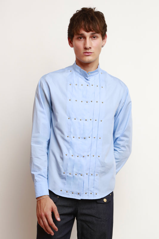 BLUE STUDDED SHIRT