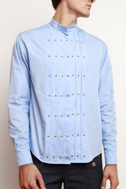 BLUE STUDDED SHIRT