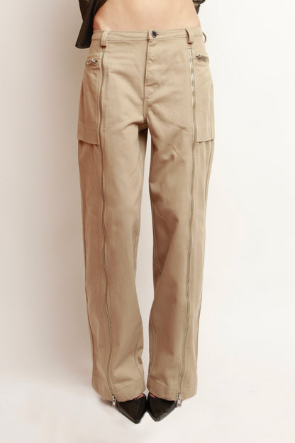 PANTALON ZIPPÉ BEIGE