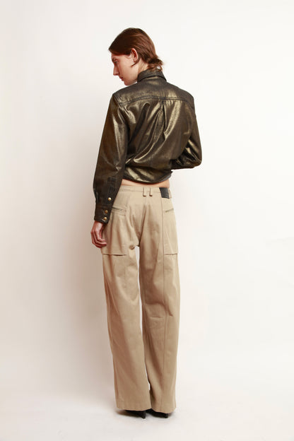 PANTALON ZIPPÉ BEIGE