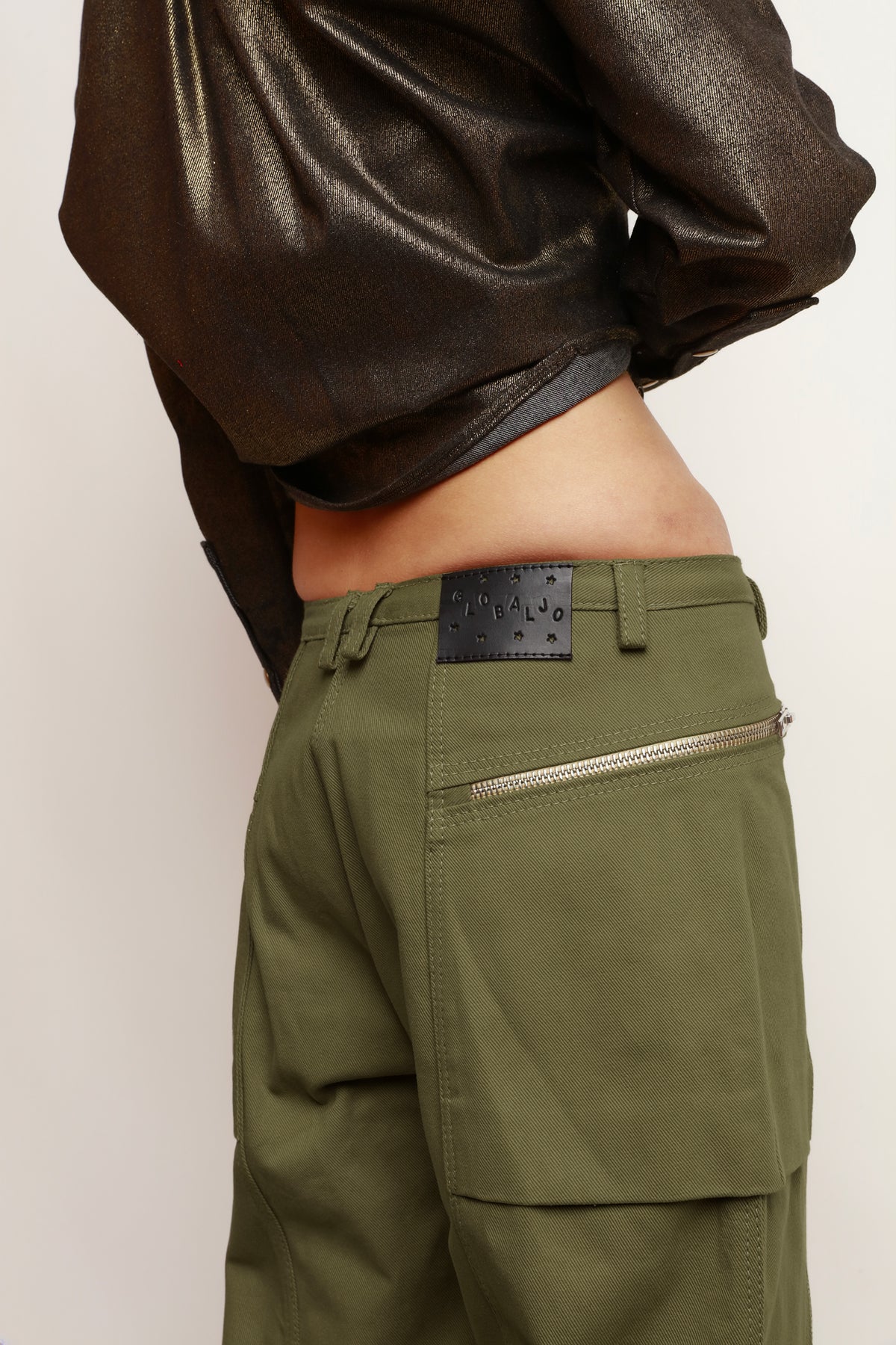 OLIVE ZIP UP PANTS