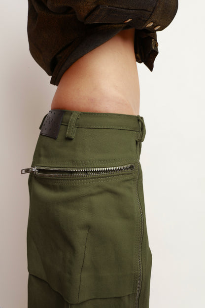 OLIVE ZIP UP PANTS