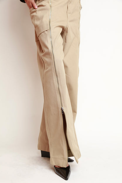 PANTALON ZIPPÉ BEIGE