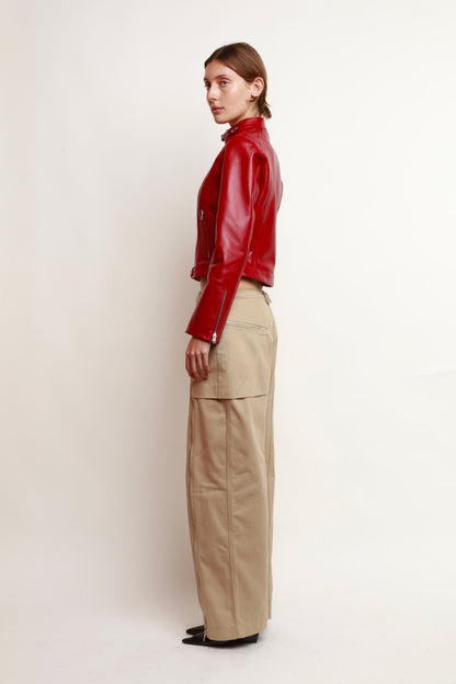 RED BIKER JACKET
