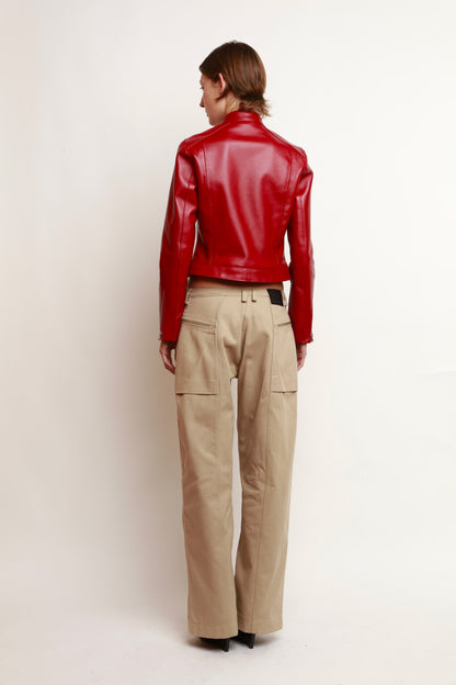 RED BIKER JACKET