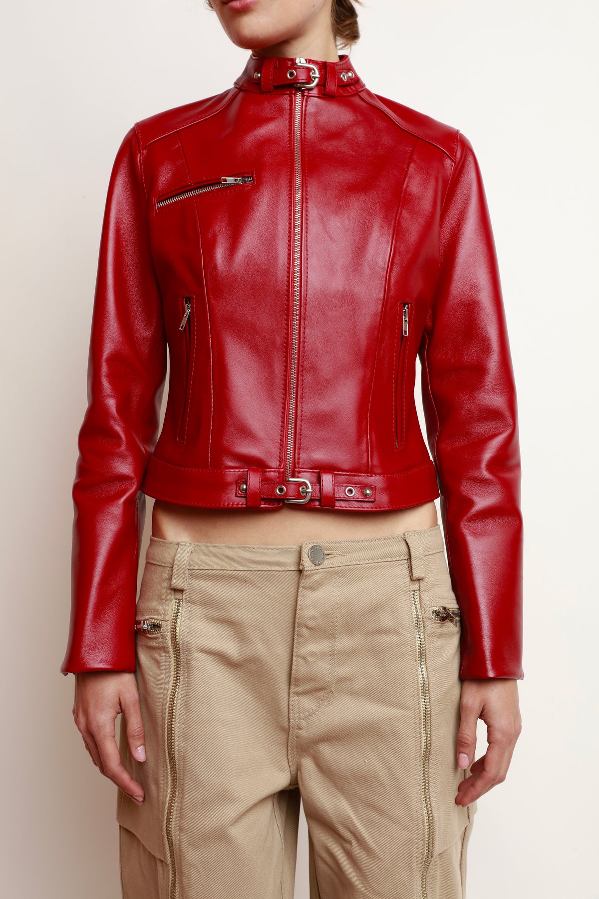 RED BIKER JACKET