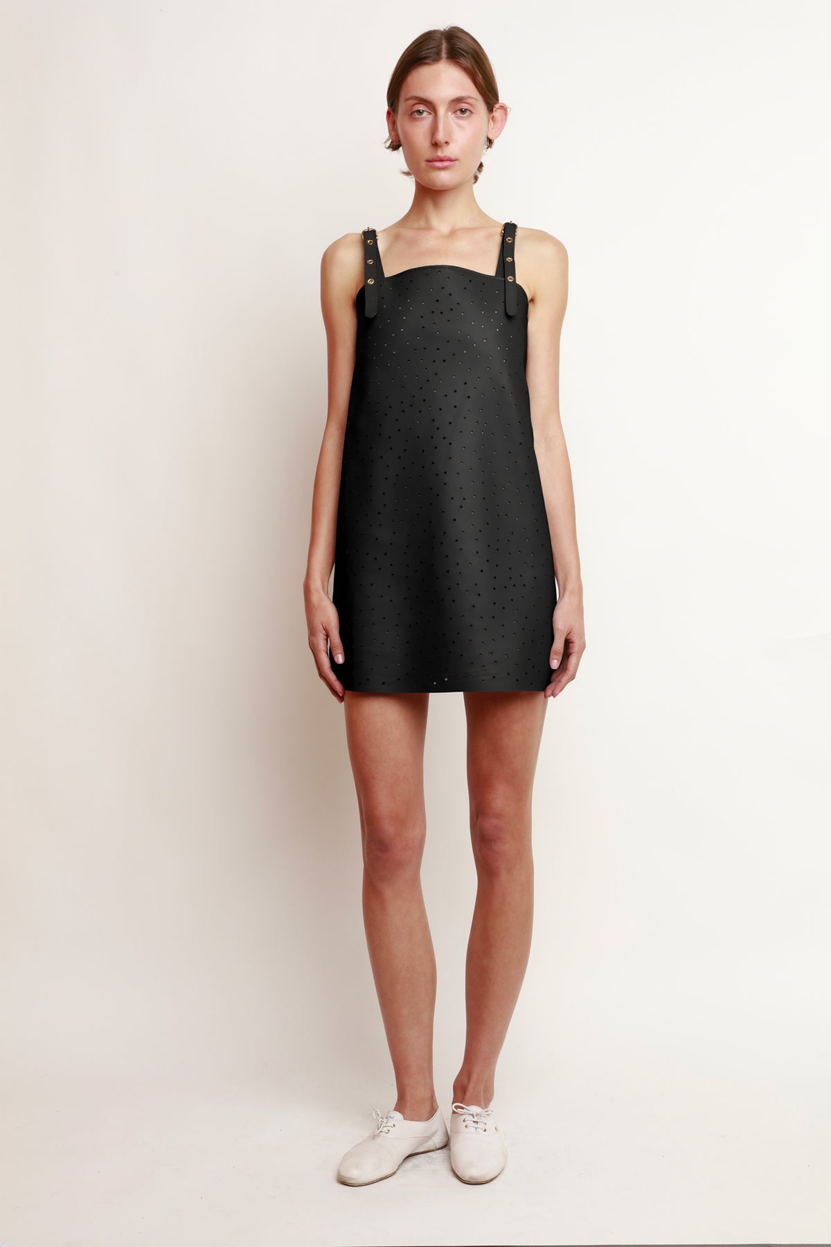 BLACK STAR PUNCHED DRESS