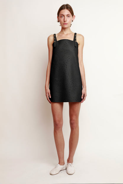 BLACK STAR PUNCHED DRESS