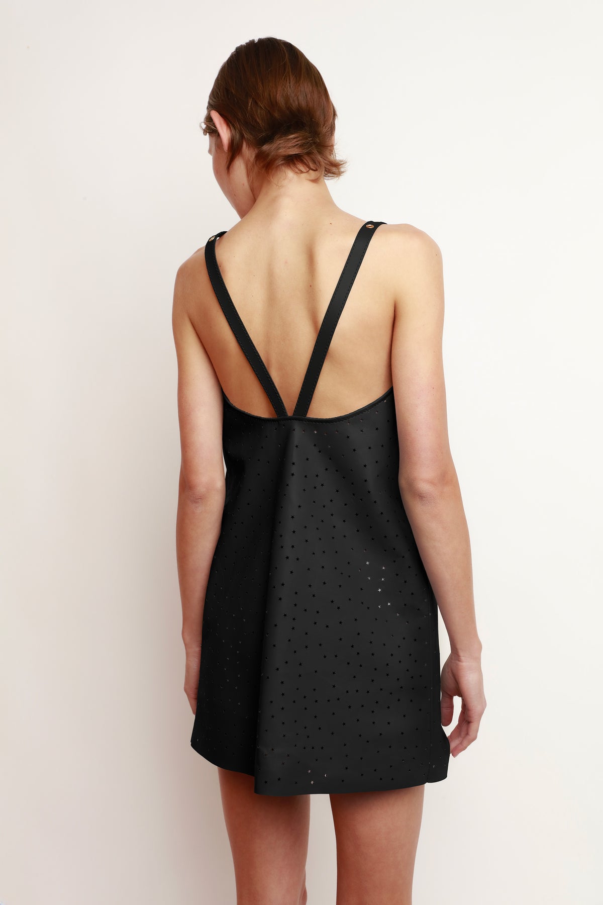 BLACK STAR PUNCHED DRESS