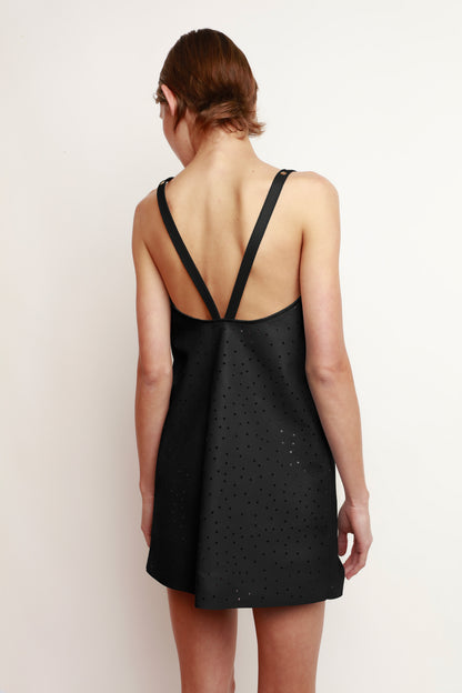 BLACK STAR PUNCHED DRESS