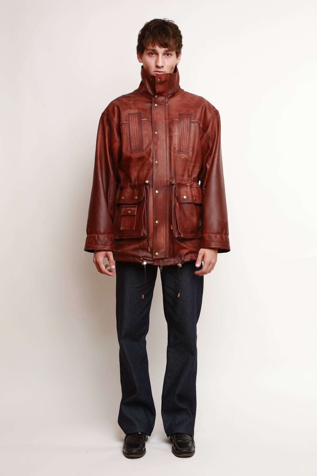WASHED LEATHER PARKA
