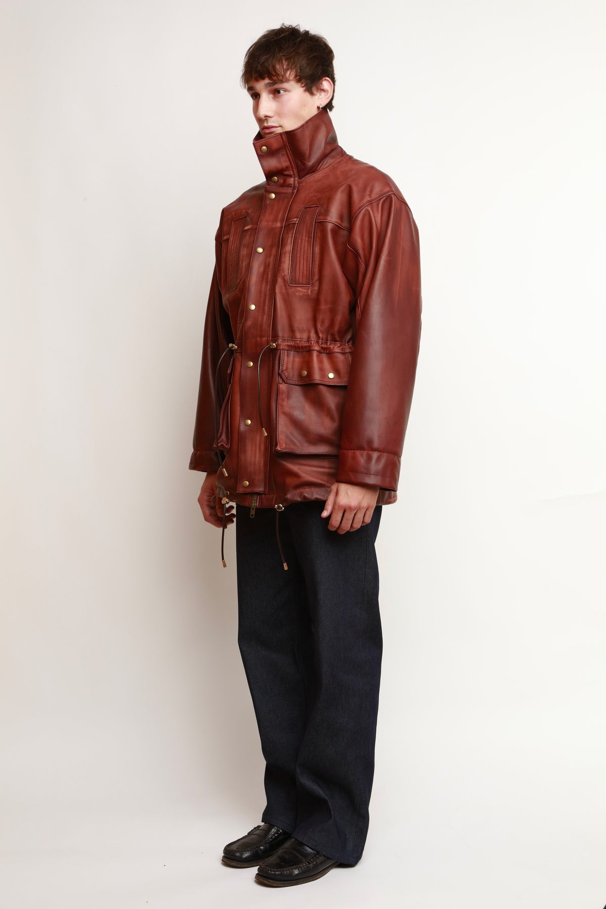 WASHED LEATHER PARKA