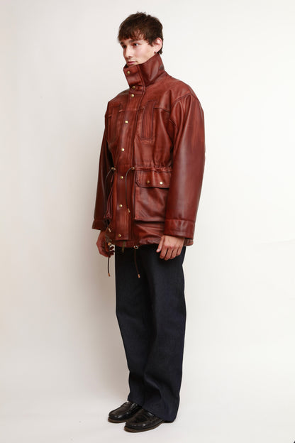 WASHED LEATHER PARKA