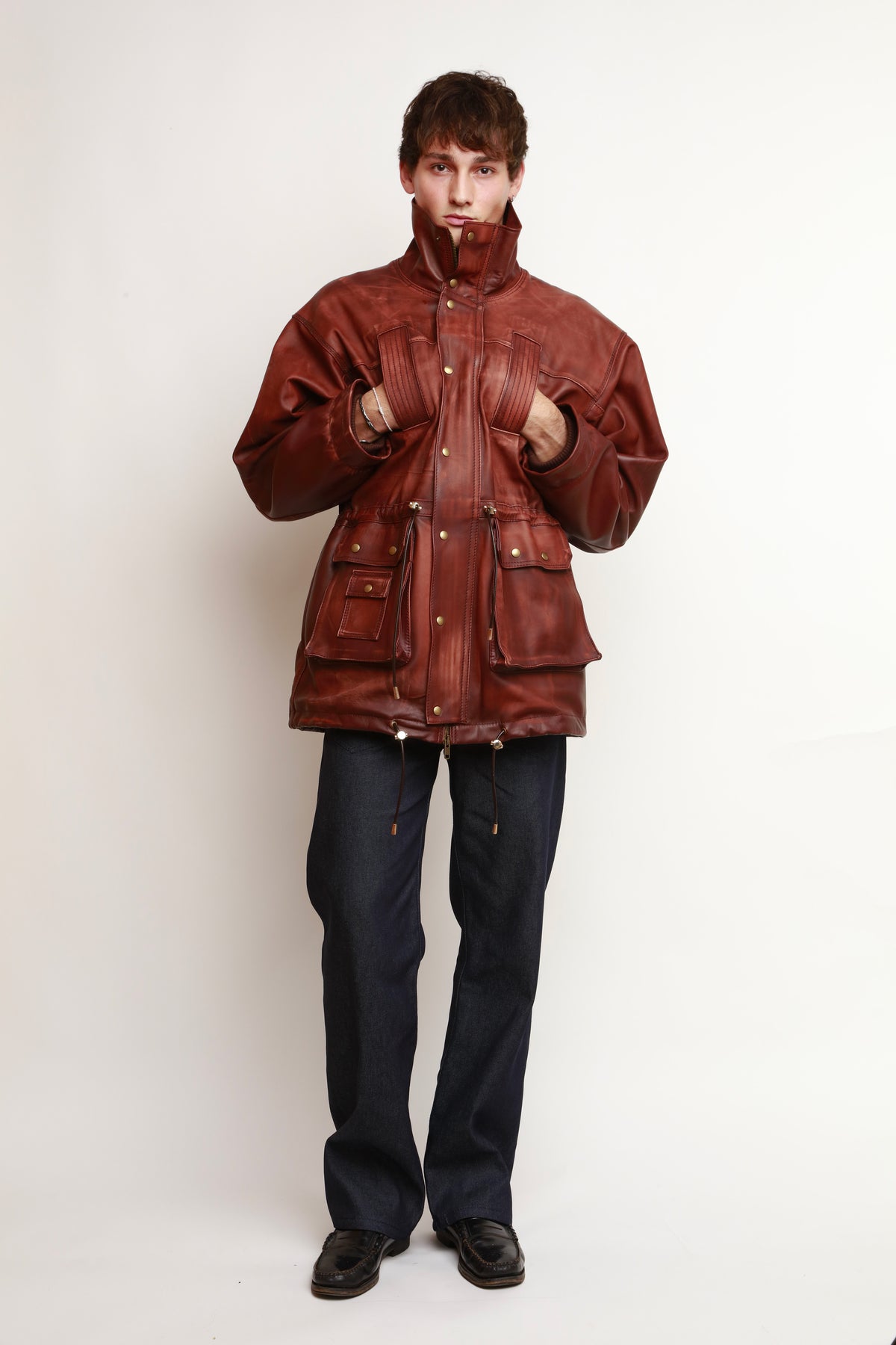 WASHED LEATHER PARKA