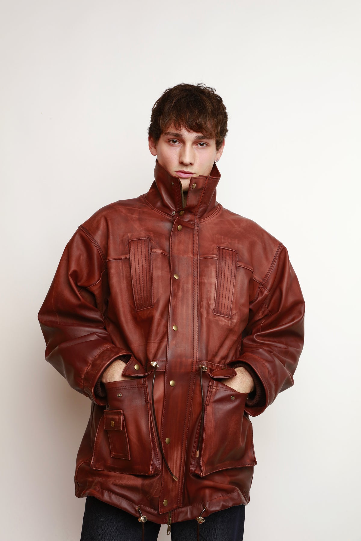 WASHED LEATHER PARKA
