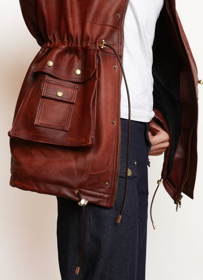 WASHED LEATHER PARKA