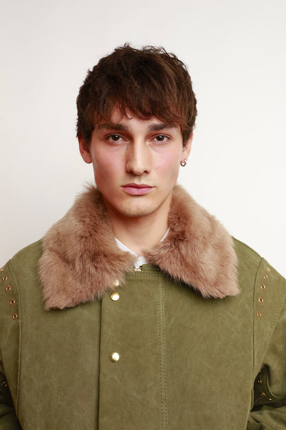 KHAKI CANVAS BOMBER