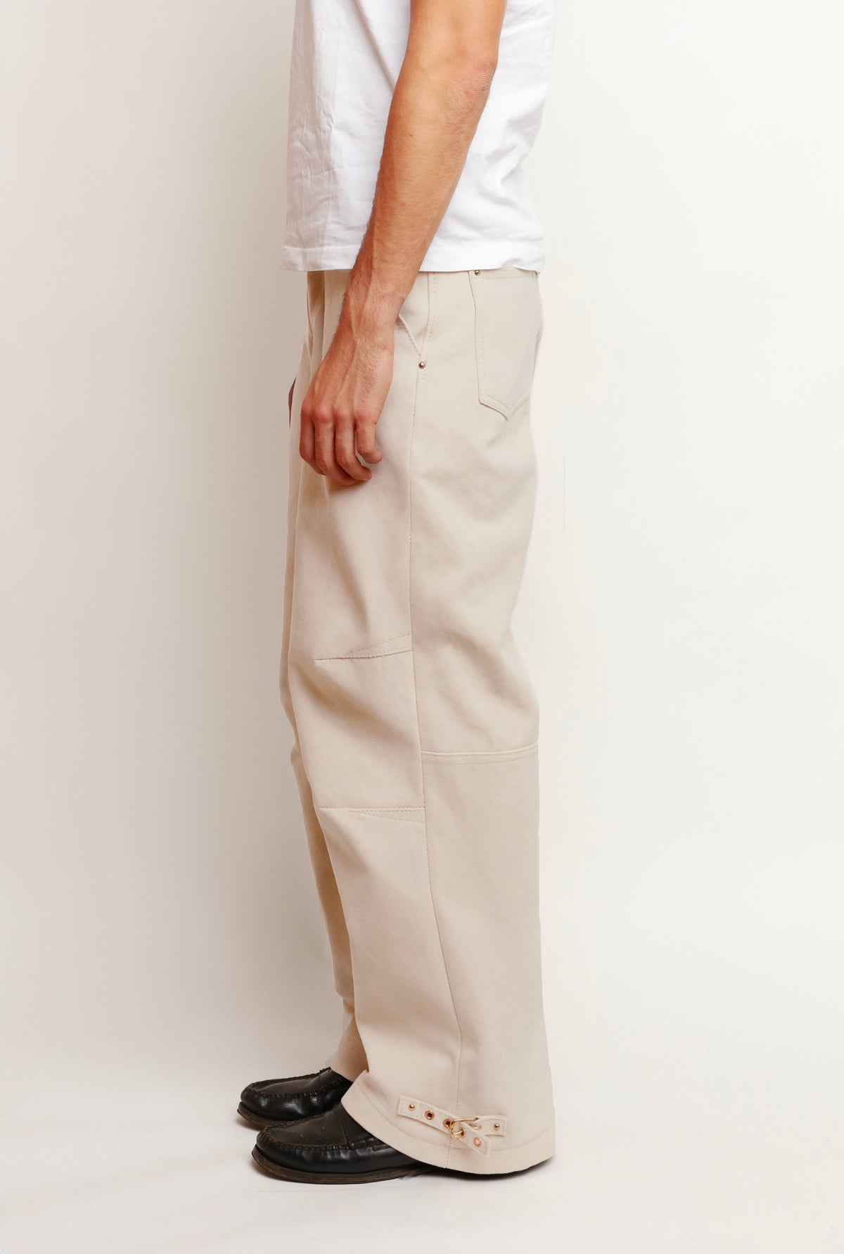 PANTALON EN CANVAS IVOIRE
