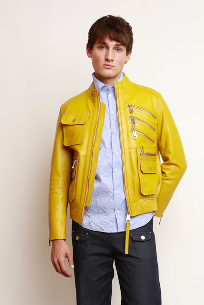 VESTE À ZIPS JAUNE