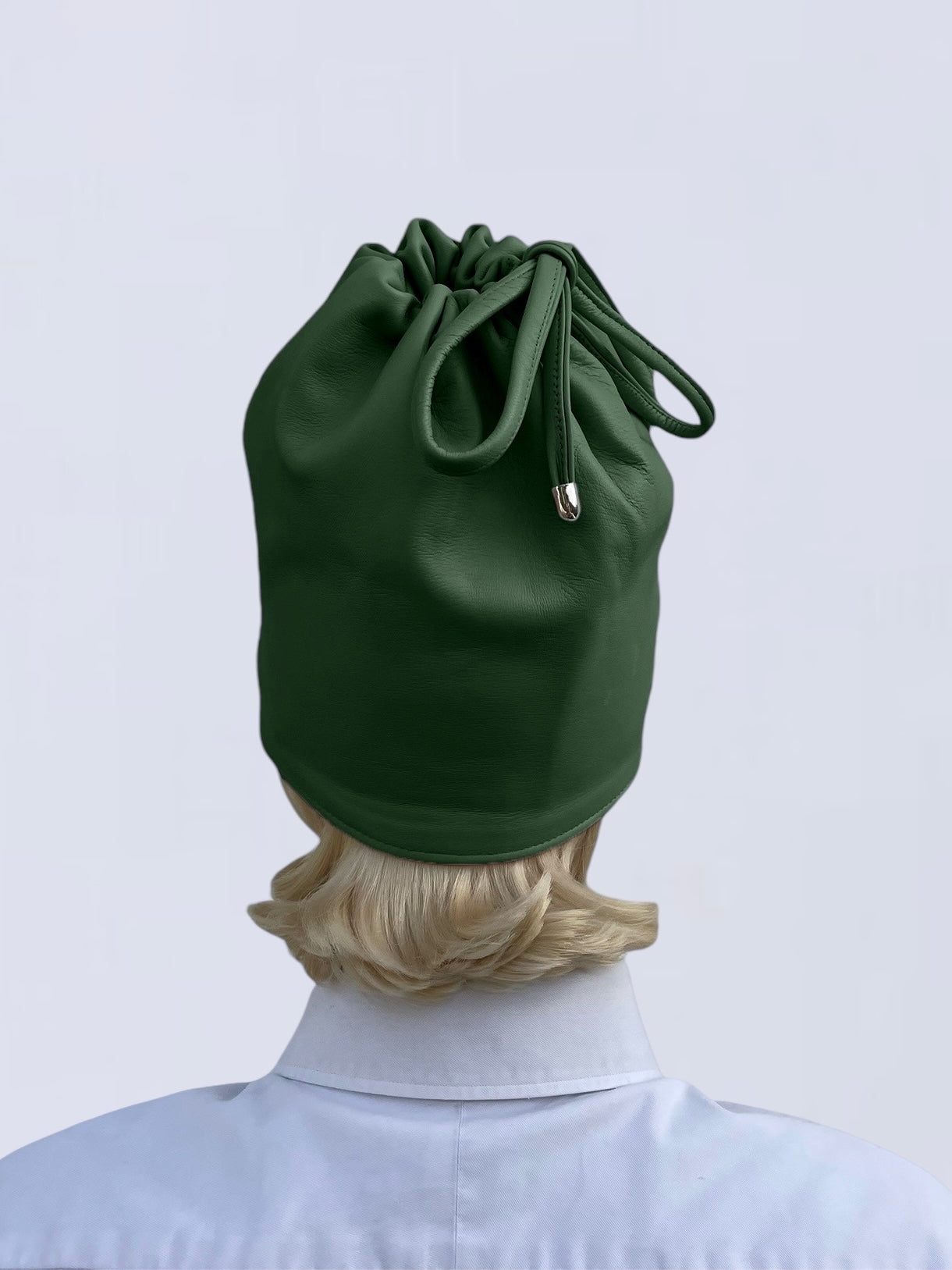 KHAKI LEATHER NECKWARMER