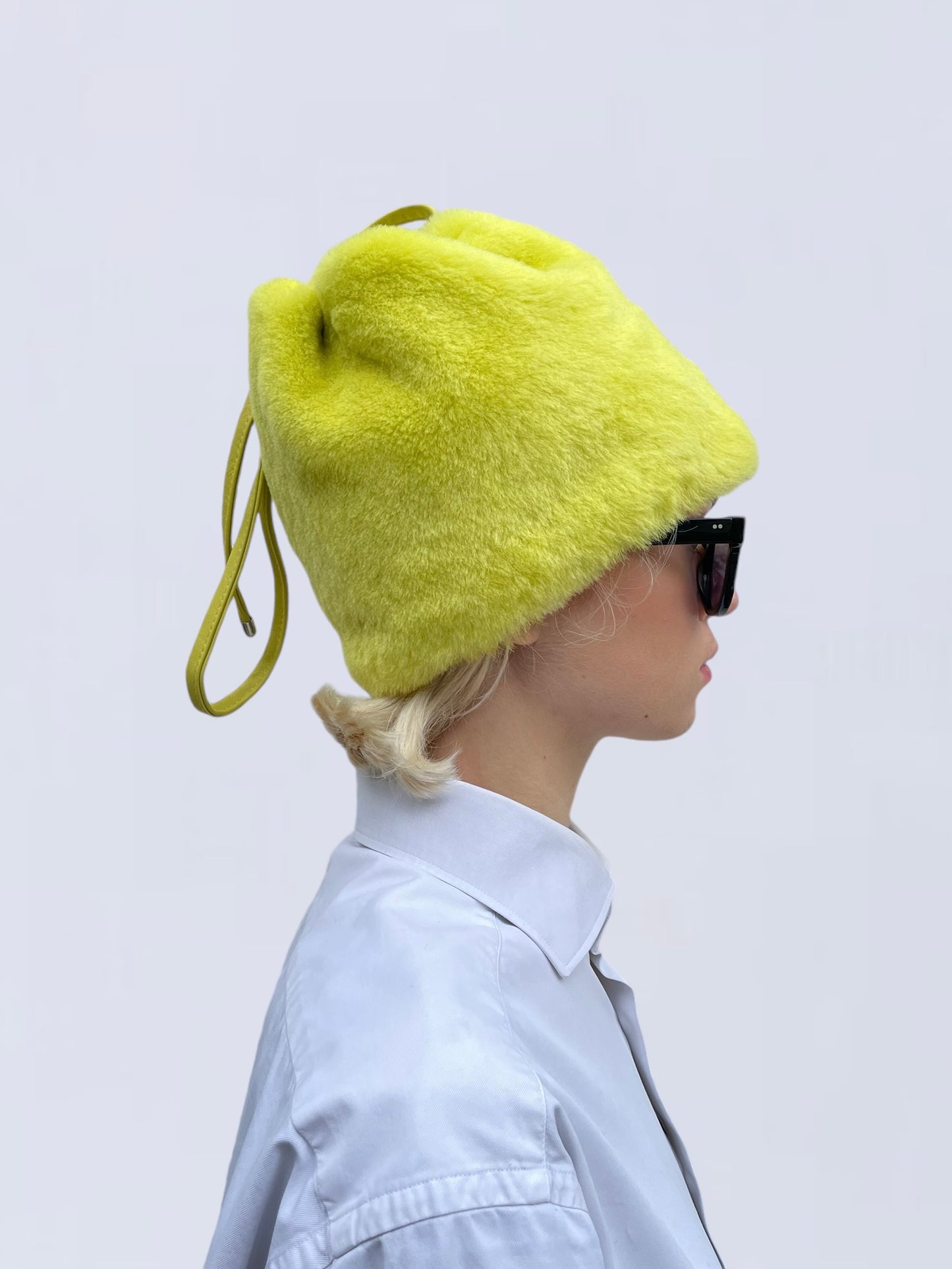 BRIGHT YELLOW SHEARLING NECKWARMER