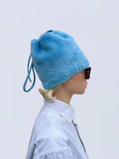 LIGHT BLUE SHEARLING NECKWARMER