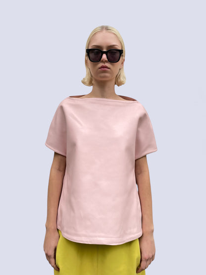 BABY PINK NAPPA BELL TOP